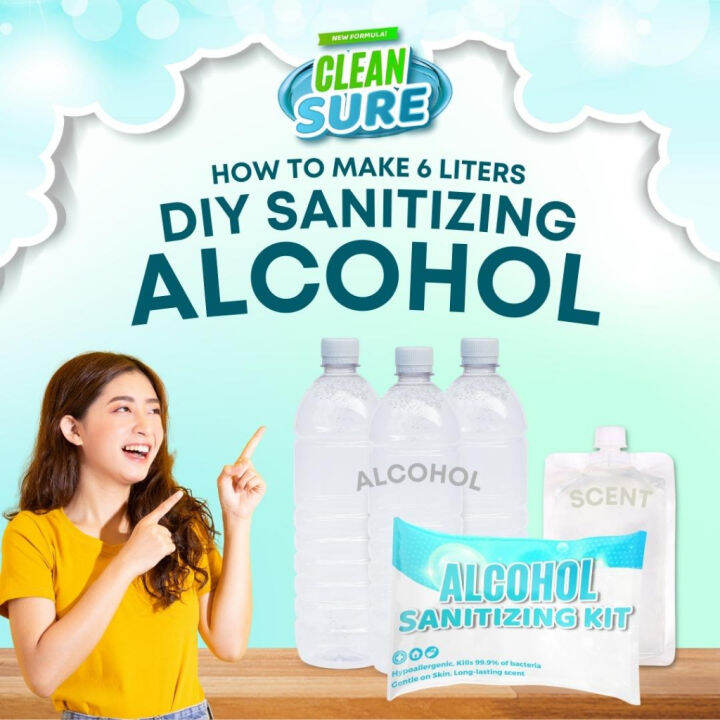 CleanSure Premium DIY Alcohol Sanitizing Kit 6 Liters Yield Complete