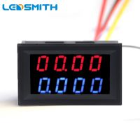 LEDSMITH 4-Bit Precision Digital Voltmeter Ammeter DC 0-200V 10A สีแดงสีน้ำเงิน LED Dual Display 5สายรถแรงดันไฟฟ้า