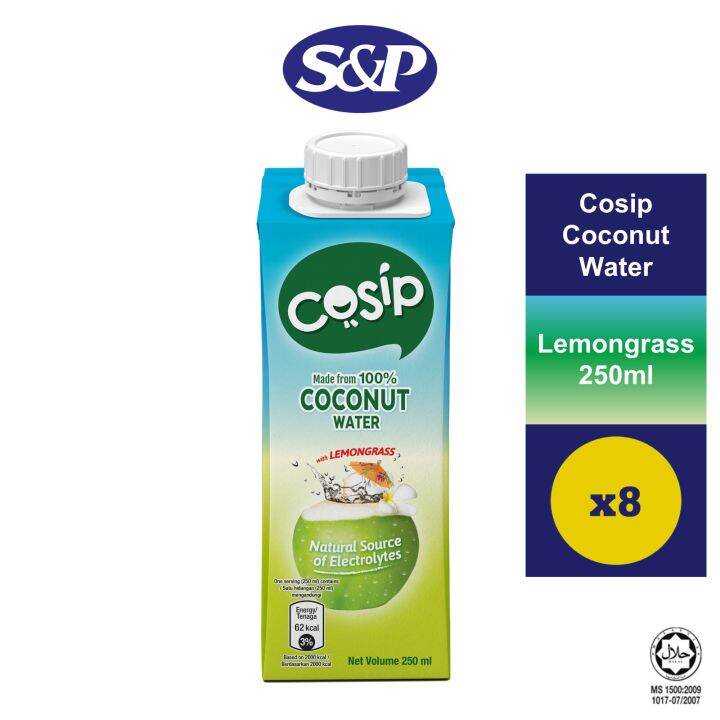 Cosip Coconut Water Lemongrass Air Kelapa Serai (250ml x8) Lazada