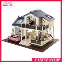 Imixcity ของเล่นบ้านไม้เด็ก DIY บ้านตุ๊กตาจิ๋วของขวัญวันเกิด