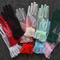 ℗✷❅ 1 Pair of Transparent Sexy Gauze Short Womens Wedding Gloves