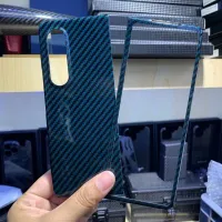 เคสคาร์บอนไฟเบอร์แท้เหมาะสำหรับ Samsung Galaxy Z Fold 3เคส Aramid บางเฉียบป้องกันการหล่น Z พับ3ฝาครอบป้องกันโทรศัพท์มันวาว