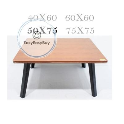 โต๊ะญี่ปุ่น โต๊ะพับอเนกประสงค์ 50x75 ซม. ลายไม้สีบีซ ไม้สีเมเปิ้ล ลายหินขาแข็งแรง กางง่าย สะดวก ez99