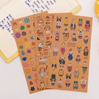 fun cat rabbit animals japanese style art craft dIY decoration label for scrapbooking journaling planner Stickers  Labels