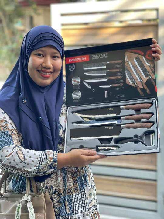 Wood Accent Kitchen Knife Set Lazada PH