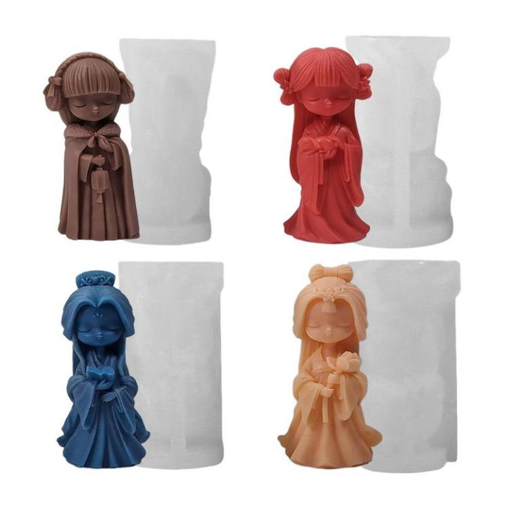 Unique Candle Molds Cartoon Little Girls Doll Cute Portrait Silicone Mold  Portrait Silicone Mold Cartoon Little Girls Doll Girl Shape Portrait Candle  Mold sturdy