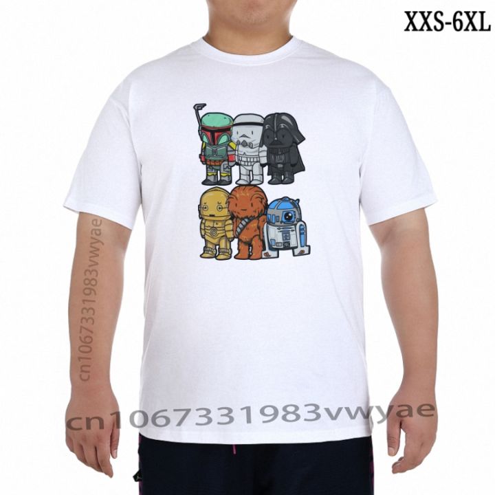 บุรุษเสื้อยืดสุดน่ารักตอไม้-boba-vader-c3po-chewy-r2d2-xxs-6xl