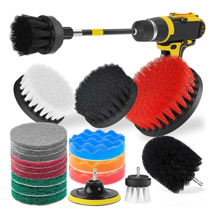 20 Piece Drill Brush Power Scrubber Cleaning Brush Extended Long