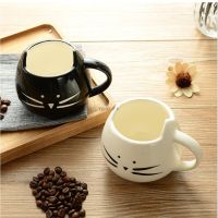 Cute Cartoon Cat Coffee Milk Tea Drink Ceramic Mug Cup White Black Lover Kid Gift