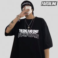 FARUILINE STORE เสื้อยืดผู้ชาย เสื้อยืด สกรีนลาย รุ่น รูปแบบข้อความ นุ่ม ระบาย อากาศ สบาย ขนาดใหญ่ (M-8XL)