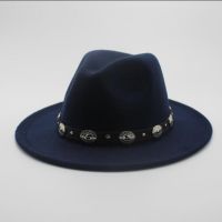 Fashion Wool Mens Womens Winter Autumn Fedora Hat With DIY Punk Belt Wide Brim Church Sombreros Jazz Cap Top Sun Hat