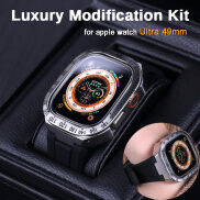Luxury Modification Kit Rubber Strap for Apple Watch Ultra 49mm Metal Case