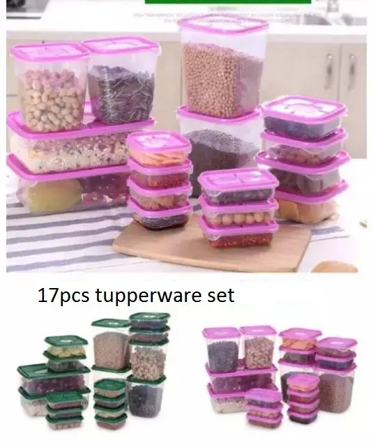 17pcs Sealed Plastic Food Container Tupperware Set Lazada PH