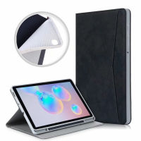 For Samsung Galaxy Tab S6 Lite 10.4 2020 Tablet Case with Pencil Holder and Pocket Smart Sleep Stand for Galaxy SM-P610P615