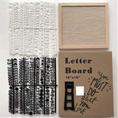 UNI Graceful 10X10นิ้ว Felt Letterboard Oak ไม้กระดานข้อความ450ตัวหนังสือพลาสติก