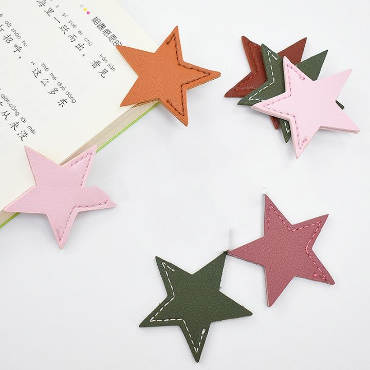 cross-border-leather-five-pointed-star-bookmark-mini-portable-gift-book-page-book-corner-protector-teacher-book-marks-book-nook