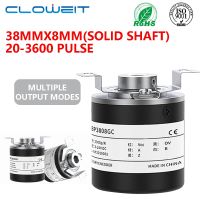 Cloweit 38มม. Incremental Rotary Encoder 8มม. Half Hollow Shaft Photoelectric Optical Switch 10-1024-1800-2500-3600 PPR 5-24VDC