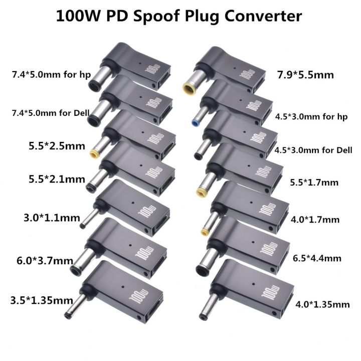 yf-100w-spoof-plug-converter-type-c-female-to-7-4x5-0mm-4-5x3-0mm-5-5x2-5mm-male-laptop-output-jack