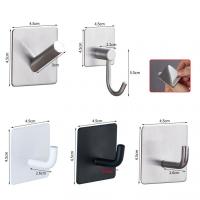 304 Black Robe Hooks Stainless Steel Self Adhesive Wall Hook Multi-Purpose Bathroom Towel Clothes Key Hooks Home Storage Tool Picture Hangers Hooks