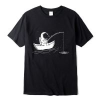 Cloocl Cotton Funny Tshirt Astronaut Space Fishing Tshirt Mens For Shirts Cotton Tees