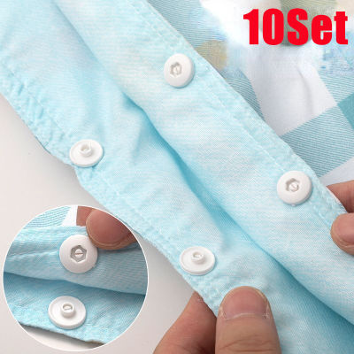 10ชุดผ้าคลุมผ้านวมหัวเข็มขัดแบบ4-In-1แบบไม่มีเครื่องมือ,ซิปแบบยาวเปลี่ยนได้สะดวกเครื่องมือปกปิดกระดุมเสื้อผ้าเด็กทารกไม่ต้องใช้เครื่องมือกดด้วยมือ