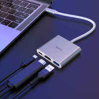 Hoco HB14 Easy use Type-C adapter ของแท้ 100% Type-C to USB3.0+HDMI+PD