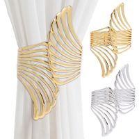 ❁☜▽ Free-Punching Metal Light Surface Wings Pattern Buckle Minimalistic Light Luxury Curtain Clip Strap Gold Curtain Home Decoration