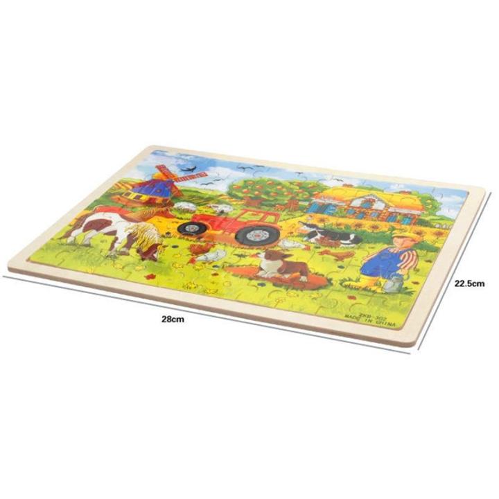 ของเล่นการ์ตูนไม้มี8รูปแบบตัวต่อจิกซอว์ปริศนาไม้3มิติสำหรับของเล่นเกี่ยวกับการเรียนการสอนเด็ก60ชิ้น