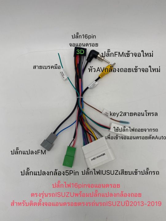 ปลั๊กแปลงไฟกล้อง-5pin-สำหรับเปลี่ยนวิทยุใหม่-จอใหม่-ใส่กล้องเดิมๆติดรถตรงรุ่นรถมิตซู-isuzu-honda