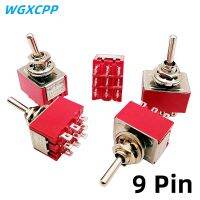 1/5 PCSToggle SwitchesRed 9Pin2/3 PositionON OFF/ON OFF ONDPDTMini Switch6A/125V 3A/250V ACMTS 302Push Button Switche