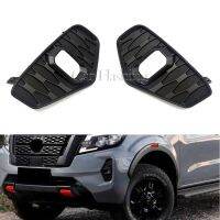 Car Flashing 2PCS Black Fog Lamp Frame Cover For Nissan NAVARA NP300 2020 2021 2022 Fog Light Cover