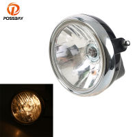 Motorcycle Front Headlight LED Light Round Black Housing Headlamp Blinker Flasher for Suzuki EN 125 Cafe Racer Chopper Bobber