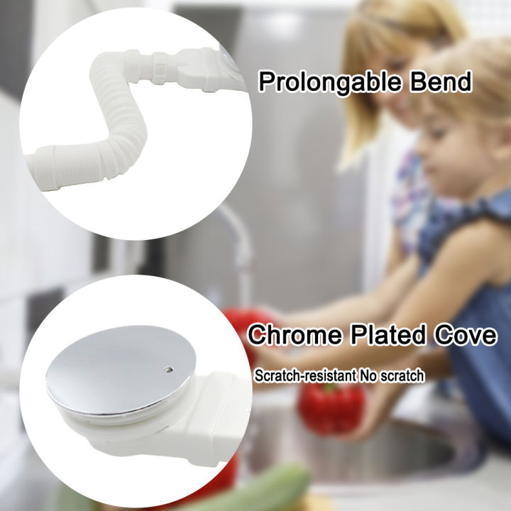 low-profile-durable-sink-siphon-anti-clogging-effective-bathroom-chrome-plated-protective-home-odor-prevention-hair-catcher-kitchen-portable-shower-drain