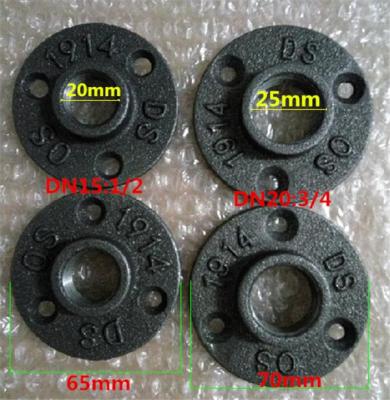 ♘ 1pcs cast iron flanges Thread BSP Malleable Iron 1/2 quot; 3/4 quot; Pipe Fittings Wall Mount Floor Antique 3 Hole Flange Piece Hardware