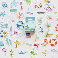 1 Box Summer Ocean Beach DIY Adhesive Stickers Decorative Scrapbooking Diary Album Stick Label Stickers Labels