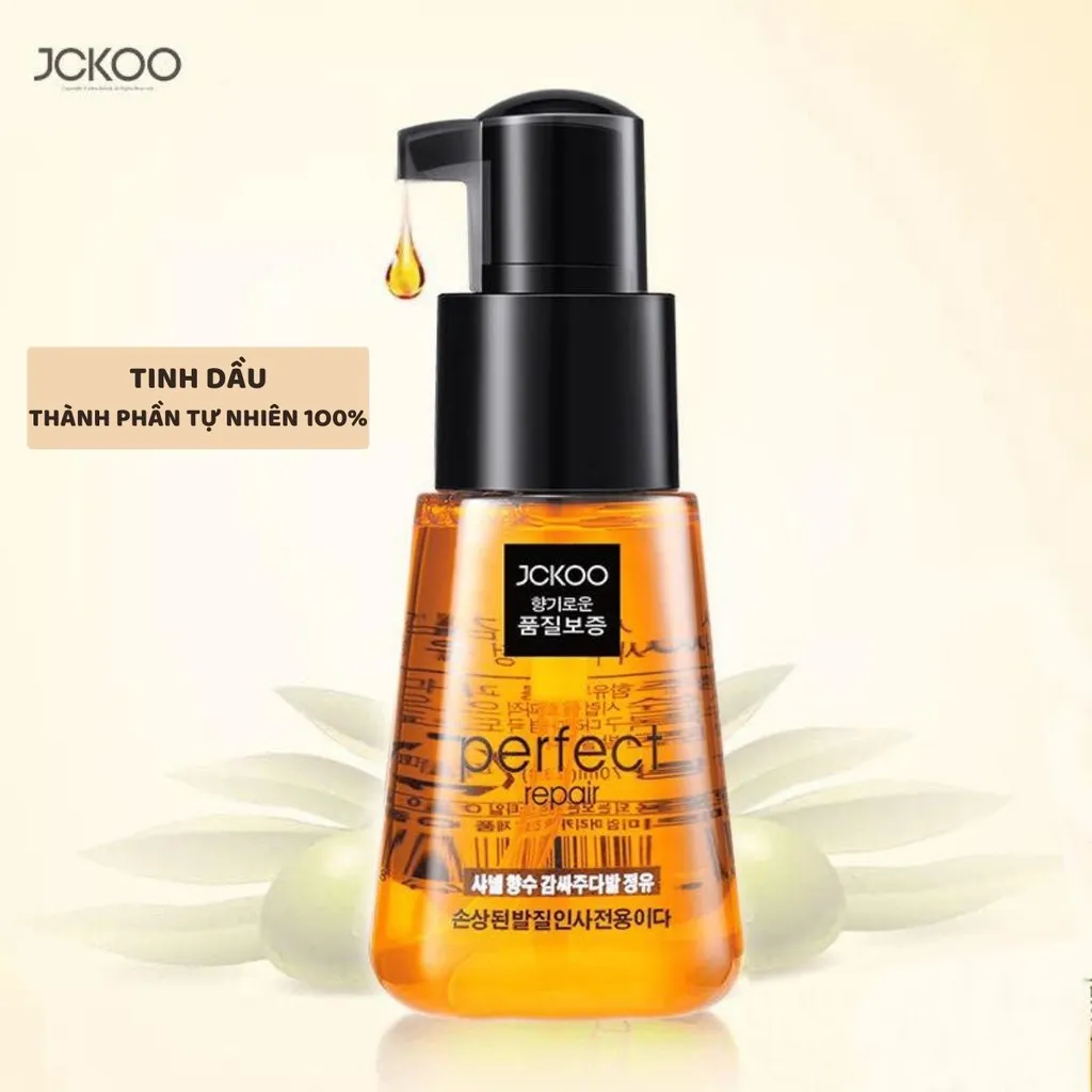 Tinh dầu dưỡng tóc JCKOO Perfect Repair 70ml Serum là giải pháp hoàn hảo để chăm sóc cho mái tóc của bạn trở nên khỏe mạnh và óng ả. Với thành phần thiên nhiên, sản phẩm giúp tóc phục hồi tổn thương, tăng độ mềm mượt và sáng bóng. Hãy tìm hiểu thêm về sản phẩm này qua hình ảnh liên quan.