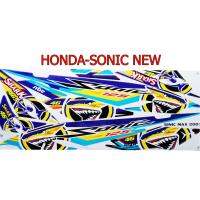 สติ๊กเกอร์ติดรถมอเตอร์ไซด์ลายการ์ตูน สำหรับ HONDA-SONIC NEW ลายฉลาม 46 สีน้ำเงิน