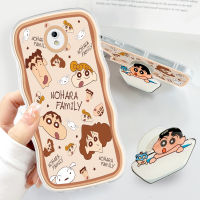 Case4you สำหรับ Samsung Galaxy J5 2017 Pro พร้อมที่ยึดฟรีนิ่มแฟชั่นเคสโทรศัพท์หยักลายการ์ตูน Shinchan เคสโทรศัพท์มือถือป้องกันกล้องคลุมทั้งหมด