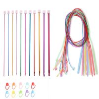 1Set Afghan Crochet Hooks 3.5-12 mm Plastic Cable Weave Knitting Needle Set Aluminum