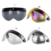 【LZ】▤  Motocicleta Capacete Bolha Visor 3-Snap Design Flip Up Down Open Face Visor Lens Presente para Motorcross Entusiastas Windproof