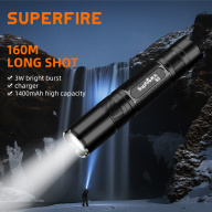 SUPERFIRE S5 S5-R5 Đèn Pin LED Mạnh EDC Đèn Xe Đạp Ngoài Trời Đèn Pin Di thumbnail