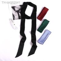 ▪▤❒ 200 cm Solid Color Long Thin Narrow Silk Scarf Hair Ribbon Scarf Satin Waist Belt Neckties Bow Ties