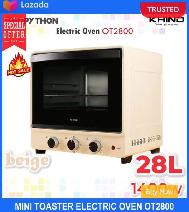 MINI Toaster Electric Oven Ot2800 Beige (28l/1400w) Khind Lazada