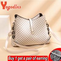 Yogodlns Fashion Bucket Bag Women PU Leather Shoulder Bag New Brands Crossbody Bag Designer Flap Satchel Bag Designer Bags