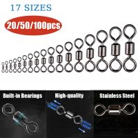 20/50/100pcs Rolling Swivel Rings Fishing Lures Carp Tackle Accessories 17 Sizes