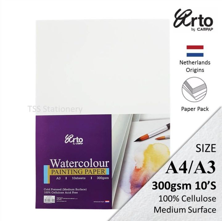 A3, Watercolour Paper Pad (100% Cotton / Cellulose Cold Pressed
