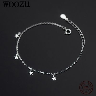 WOOZU 925 Sterling Silver Korean Cute Small Stars Chain Bracelets For Women Temperament Party Gothic Girl Classic Jewelry Gift