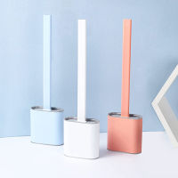 New Toilet Brush Water Leak Proof With Base Silicone Wc Bathroom Flat Head Flexible Cleaning Bristles Brush Quick Drying Holder