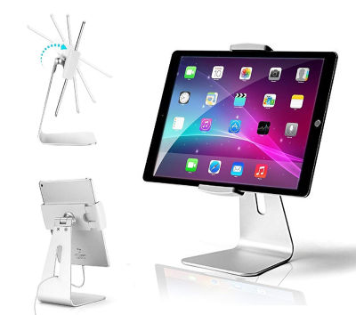 AboveTEK Elegant Tablet Stand, Aluminum iPad Stand Holder, Desktop Kiosk POS Stand for 7-13 inch iPad Pro Air Mini Galaxy Tab Nexus, Tablet Mount for Store Showcase Office Reception Kitchen Countertop