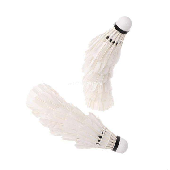 12x-training-sports-white-goose-feather-shuttlecocks-birdies-badminton-ball-game-dropship